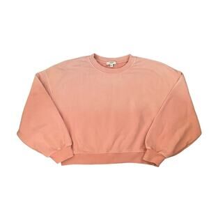 AGOLDE Light Pink Ombre Cropped Sweatshirt Medium